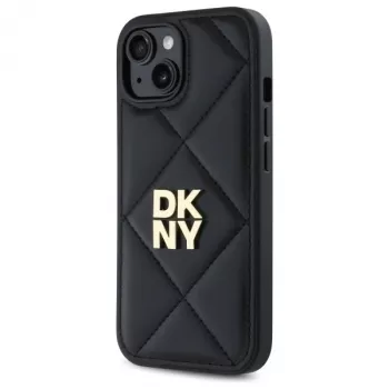 DKNY DKHCP14SPQDSLK Quilted Stack Logo Funda trasera para Apple iPhone 14 6,1 pulgadas Negro