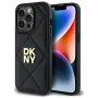 DKNY DKHCP14XPQDSLK Quilted Stack Logo Funda trasera para iPhone 14 Pro Max 6,7 pulgadas Negro