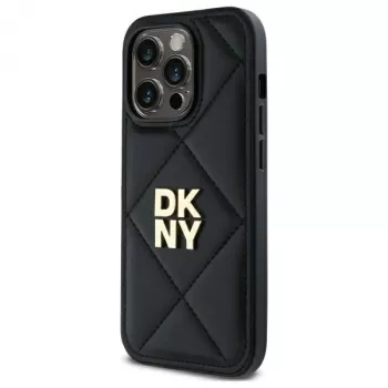 DKNY DKHCP14XPQDSLK Quilted Stack Logo Funda trasera para iPhone 14 Pro Max 6,7 pulgadas Negro