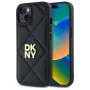 DKNY DKHCP15SPQDSLK Quilted Stack Logo Funda trasera para Apple iPhone 15 6,1 pulgadas Negro
