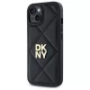 DKNY DKHCP15SPQDSLK Quilted Stack Logo Funda trasera para Apple iPhone 15 6,1 pulgadas Negro