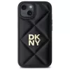 DKNY DKHCP15SPQDSLK Quilted Stack Logo Funda trasera para Apple iPhone 15 6,1 pulgadas Negro