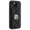 DKNY DKHCP15SPQDSLK Quilted Stack Logo Funda trasera para Apple iPhone 15 6,1 pulgadas Negro