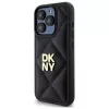 DKNY DKHCP15LPQDSLK Quilted Stack Logo Funda trasera para Apple iPhone 15 Pro 6.1 Negro