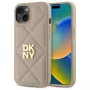 DKNY DKHCP14SPQDSLE Quilted Stack Logo Funda para Apple iPhone 14 6,1 pulgadas Beige