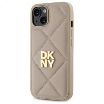 DKNY DKHCP14SPQDSLE Quilted Stack Logo Funda para Apple iPhone 14 6,1 pulgadas Beige
