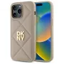 DKNY DKHCP14XPQDSLE Quilted Stack Logo Funda para iPhone 14 Pro Max 6,7 pulgadas - Beige