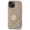 DKNY DKHCP15SPQDSLE Quilted Stack Logo Funda para iPhone 15 6,1 pulgadas Beige