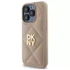 DKNY DKHCP15LPQDSLE Quilted Stack Logo Funda para iPhone 15 Pro 6.1 Beige
