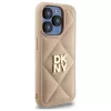 DKNY DKHCP15LPQDSLE Quilted Stack Logo Funda para iPhone 15 Pro 6.1 Beige