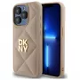 DKNY DKHCP15XPQDSLE Quilted Stack Logo Funda trasera para Apple iPhone 15 Pro Max 6,7 pulgadas Beige