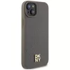 DKNY DKHMP15MPSHRPSW Funda rígida efecto piel con logo metálico, MagSafe para iPhone 15 Plus / 14 Plus 6,7