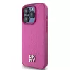 DKNY DKHMP15LPSHRPSP Funda rígida de piel rosa para iPhone 15 Pro 6,1