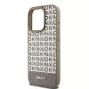DKNY DKHMP15XPSOSPW Funda rígida de piel con patrón impreso y logo metálico MagSafe para iPhone 15 Pro Max 6,7