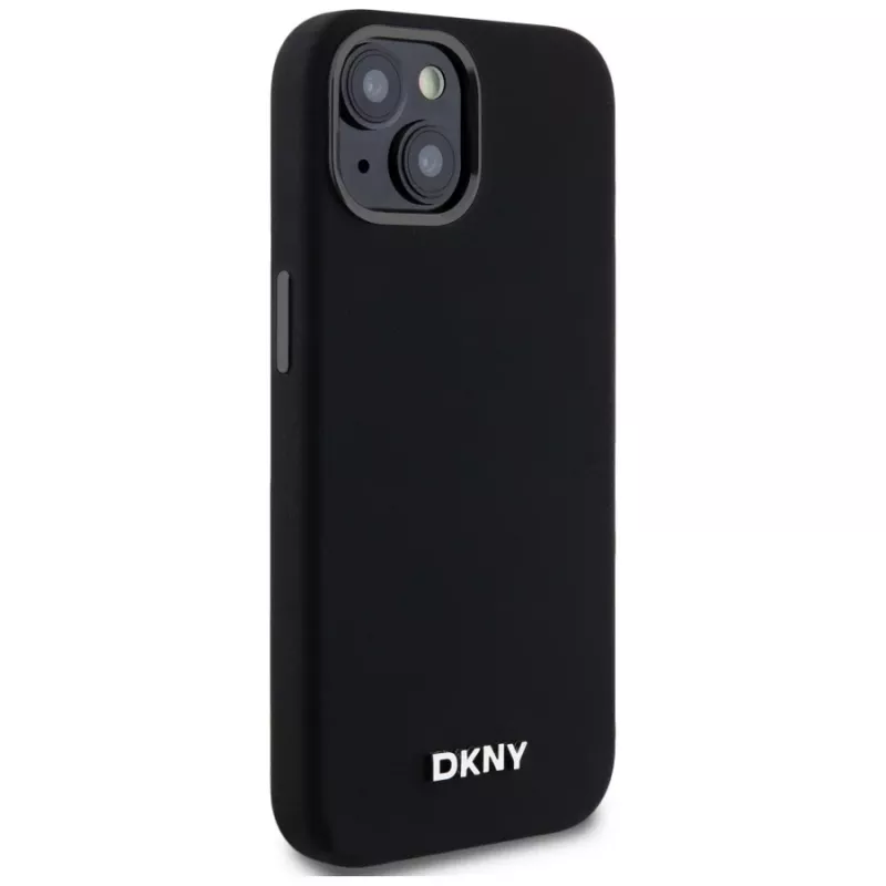 DKNY DKHMP14SSMCHLK Funda rígida de silicona líquida MagSafe para iPhone 13/14/15 6,1