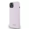 DKNY DKHMP14SSMCHLP Funda rígida de silicona líquida con logo metálico MagSafe para iPhone 13/14/15 6,1