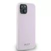 DKNY DKHMP14SSMCHLP Funda rígida de silicona líquida con logo metálico MagSafe para iPhone 13/14/15 6,1