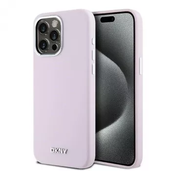 DKNY DKHMP15XSMCHLP Funda rígida de silicona líquida con MagSafe para Apple iPhone 15 Pro Max 6,7