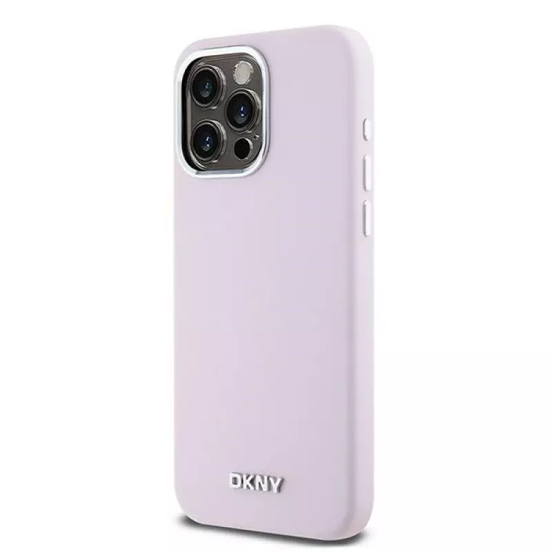 DKNY DKHMP15XSMCHLP Funda rígida de silicona líquida con MagSafe para Apple iPhone 15 Pro Max 6,7