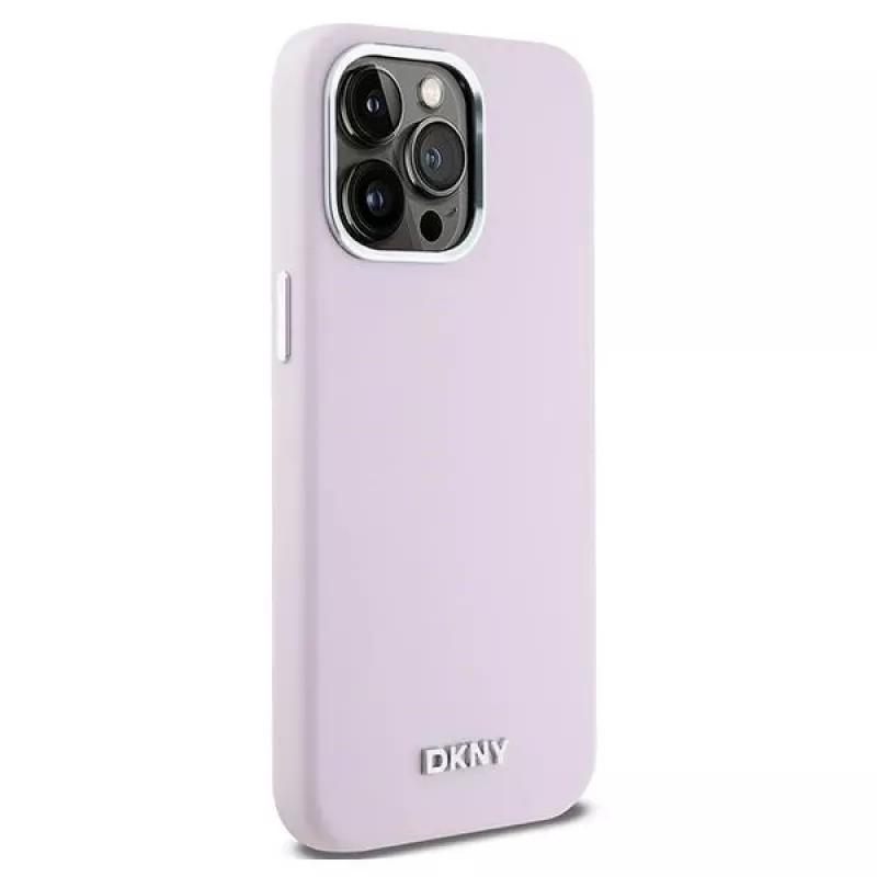 DKNY DKHMP15XSMCHLP Funda rígida de silicona líquida con MagSafe para Apple iPhone 15 Pro Max 6,7