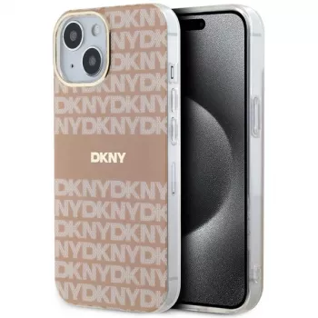 DKNY DKHMP15SHRHSEP Funda rígida IML Mono & Stripe MagSafe para iPhone 15/14/13 6,1