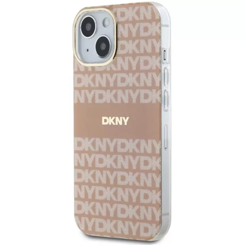 DKNY DKHMP15SHRHSEP Funda rígida IML Mono & Stripe MagSafe para iPhone 15/14/13 6,1