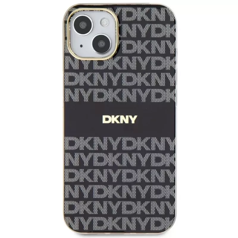 DKNY DKHMP14SHRHSEK Funda rígida IML Mono & Stripe para iPhone 14/15/13 6,1