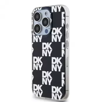 DKNY DKHCP15LHDLCEK Funda rígida para Apple iPhone 15 Pro 6.1, negra, IML Checkered Mono Pattern