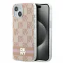 DKNY DKHMP15SHCPTSP Funda rígida para iPhone 15 / 14 / 13 6,1 inch rosa Checkered Mono Pattern & Printed Stripes MagSafe