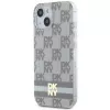 DKNY DKHMP15SHCPTSE Funda rígida para Apple iPhone 15 / 14 / 13 6,1 inch beige Checkered Mono Pattern & Printed Stripes MagSafe