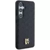 DKNY DKHMS24SPSHRPSK Funda rígida efecto piel logo metálico MagSafe para Samsung Galaxy S24, negra