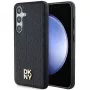DKNY DKHMS24MPSHRPSK S24+ S926 negra funda rígida efecto piel logo metálico MagSafe para Samsung Galaxy S24+