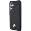 DKNY DKHMS24MPSHRPSK S24+ S926 negra funda rígida efecto piel logo metálico MagSafe para Samsung Galaxy S24+