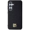 DKNY DKHMS24MPSHRPSK S24+ S926 negra funda rígida efecto piel logo metálico MagSafe para Samsung Galaxy S24+