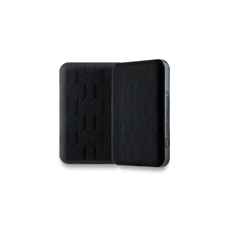 Karl Lagerfeld Batería externa inalámbrica 5000mAh 15W MagSafe negra Karl & Choupette Head Pin KF002166