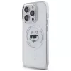 Karl Lagerfeld KLHMP14LHLSCHH iPhone 14 Pro 6.1 funda rígida IML Metal Choupette Head MagSafe blanca