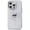 Karl Lagerfeld KLHMP14LHLSCHH iPhone 14 Pro 6.1 funda rígida IML Metal Choupette Head MagSafe blanca