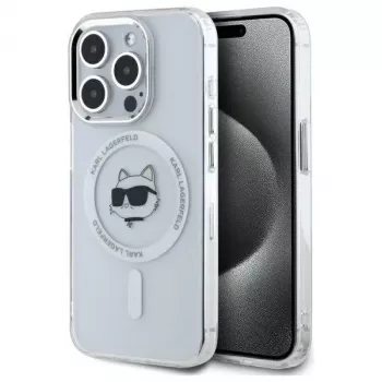 Karl Lagerfeld KLHMP15LHLSCHH Funda rígida IML Metal Choupette Head MagSafe para iPhone 15 Pro 6,1