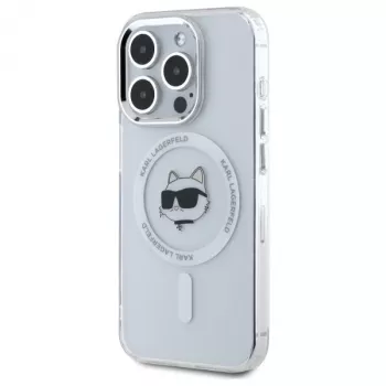Karl Lagerfeld KLHMP15LHLSCHH Funda rígida IML Metal Choupette Head MagSafe para iPhone 15 Pro 6,1