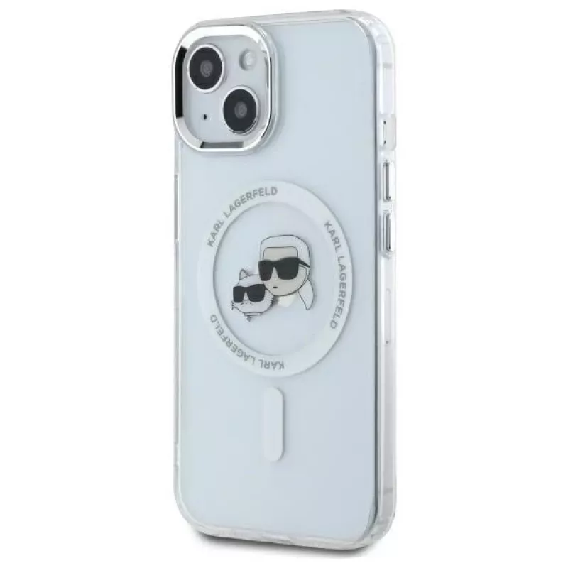 Karl Lagerfeld KLHMP14SHLSKCH Funda rígida IML Metal Karl & Choupette Head MagSafe para Apple iPhone 14 6,1