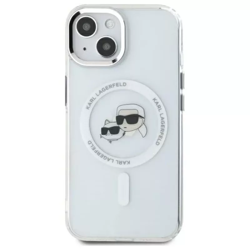 Karl Lagerfeld KLHMP14SHLSKCH Funda rígida IML Metal Karl & Choupette Head MagSafe para Apple iPhone 14 6,1