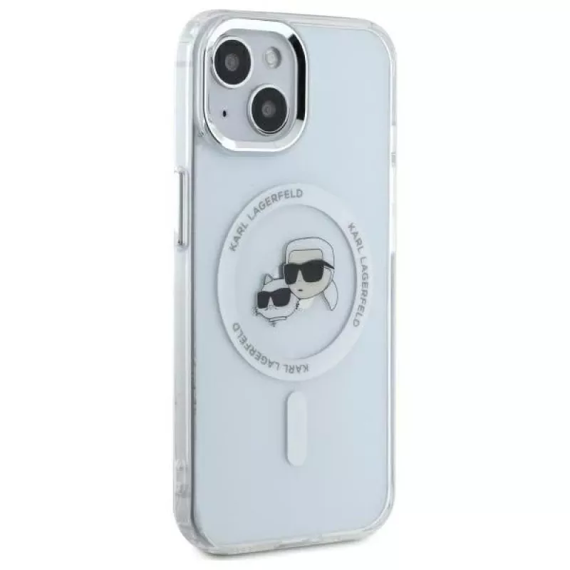 Karl Lagerfeld KLHMP14SHLSKCH Funda rígida IML Metal Karl & Choupette Head MagSafe para Apple iPhone 14 6,1