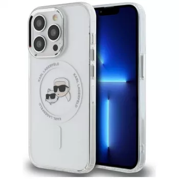 Karl Lagerfeld KLHMP14LHLSKCH Funda rígida IML Metal Karl & Choupette Head MagSafe para iPhone 14 Pro 6,1