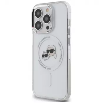 Karl Lagerfeld KLHMP14LHLSKCH Funda rígida IML Metal Karl & Choupette Head MagSafe para iPhone 14 Pro 6,1