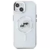 Karl Lagerfeld KLHMP15SHLSKCH Funda rígida IML Metal Karl & Choupette Head MagSafe para Apple iPhone 15 6,1 inch blanca