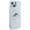 Karl Lagerfeld KLHMP15SHLSKCH Funda rígida IML Metal Karl & Choupette Head MagSafe para Apple iPhone 15 6,1 inch blanca