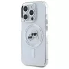 Karl Lagerfeld KLHMP15LHLSKCH Funda rígida IML Metal Karl & Choupette Head MagSafe para iPhone 15 Pro 6,1