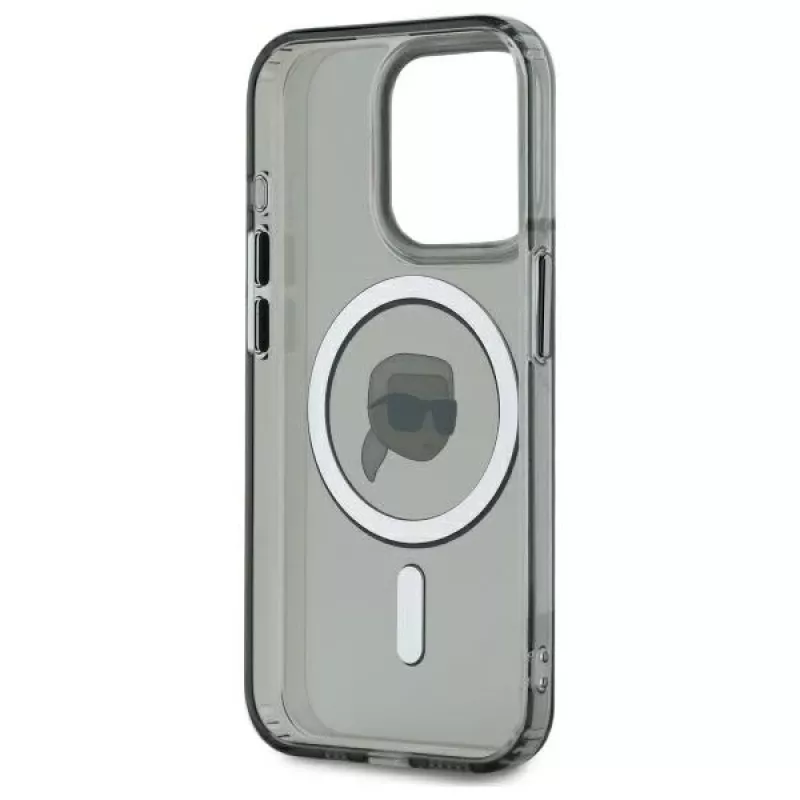 Karl Lagerfeld KLHMP15LHLSKIK Funda rígida IML Metal Karl Head MagSafe para Apple iPhone 15 Pro 6,1