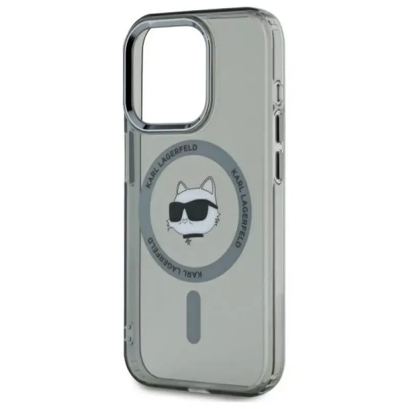 Karl Lagerfeld KF002417 Funda rígida IML Metal Choupette Head MagSafe para iPhone 15 Pro Max 6,7