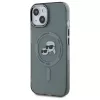 Karl Lagerfeld KLHMP15SHLSKCK Funda rígida IML Metal Karl & Choupette Head MagSafe para Apple iPhone 15 6,1